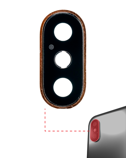 Back Camera Lens With Bracket &amp; Bezel Compatible For iPhone XS / XS Max (Gold)