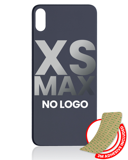 Back Glass With 3M Adhesive Compatible For iPhone XS Max (No Logo / Large Camera Hole) (Space Gray)