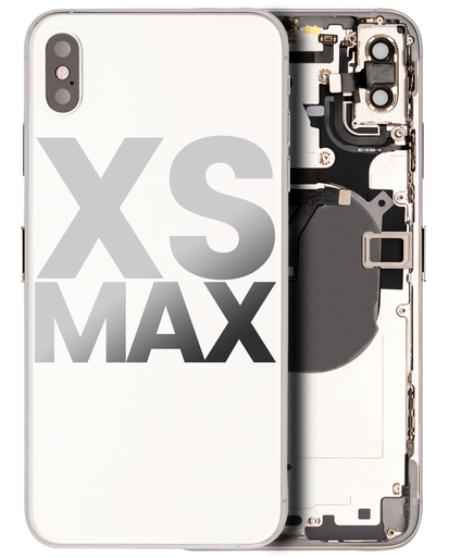 Back Housing W/ Small Components Pre-Installed Compatible For iPhone XS Max (Used OEM Pull: Grade C) (Silver)