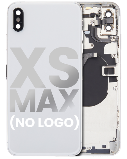 Back Housing W/ Small Components Pre-Installed Compatible For iPhone XS Max (No Logo) (Aftermarket Plus) (Silver)