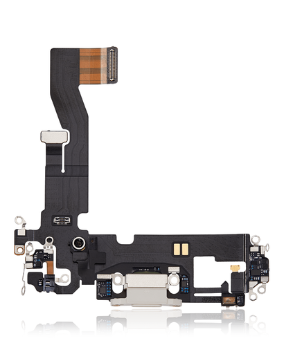Charging Port Flex Cable Compatible For iPhone 12 / 12 Pro (Used OEM Pull) (White)