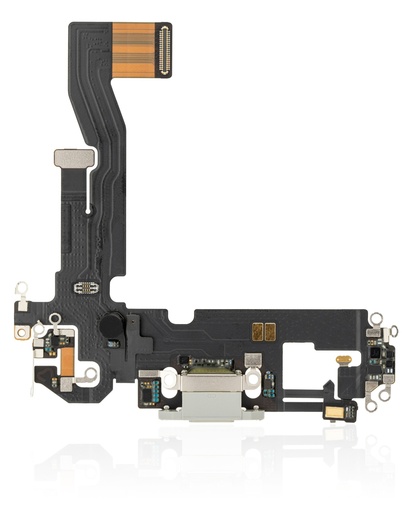 Charging Port Flex Cable Compatible For iPhone 12 / 12 Pro (Used OEM Pull) (Silver)