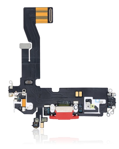 Charging Port Flex Cable Compatible For iPhone 12 / 12 Pro (Aftermarket Plus) (Red)