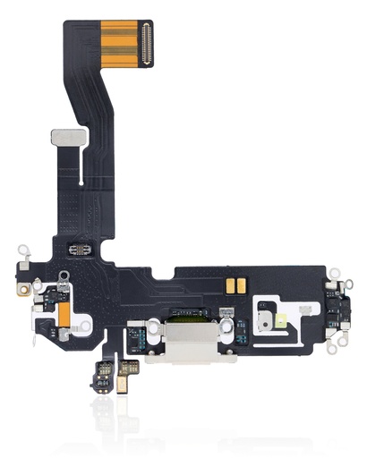 Charging Port Flex Cable Compatible For iPhone 12 / 12 Pro (Aftermarket Plus) (Silver)