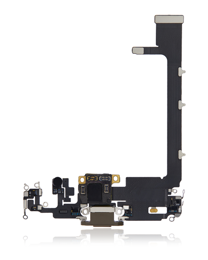 Charging Port Flex Cable With Board Compatible For iPhone 11 Pro Max (Used OEM Pull) (Gold)