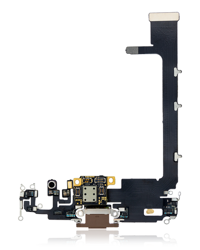 Charging Port Flex Cable With Board Compatible For iPhone 11 Pro Max (Aftermarket Plus) (Gold)