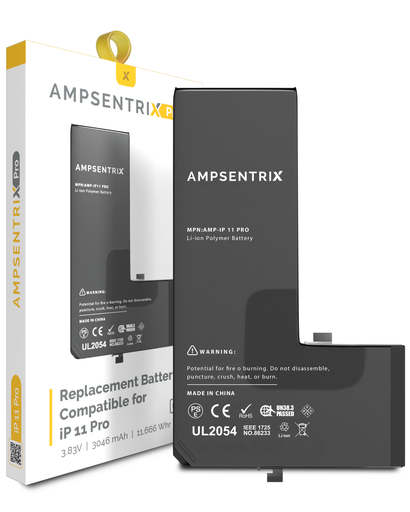 Replacement Battery Compatible For iPhone 11 Pro (AmpSentrix Pro)