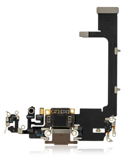 Charging Port Flex Cable With Board Compatible For iPhone 11 Pro (Aftermarket Plus) (Gold)
