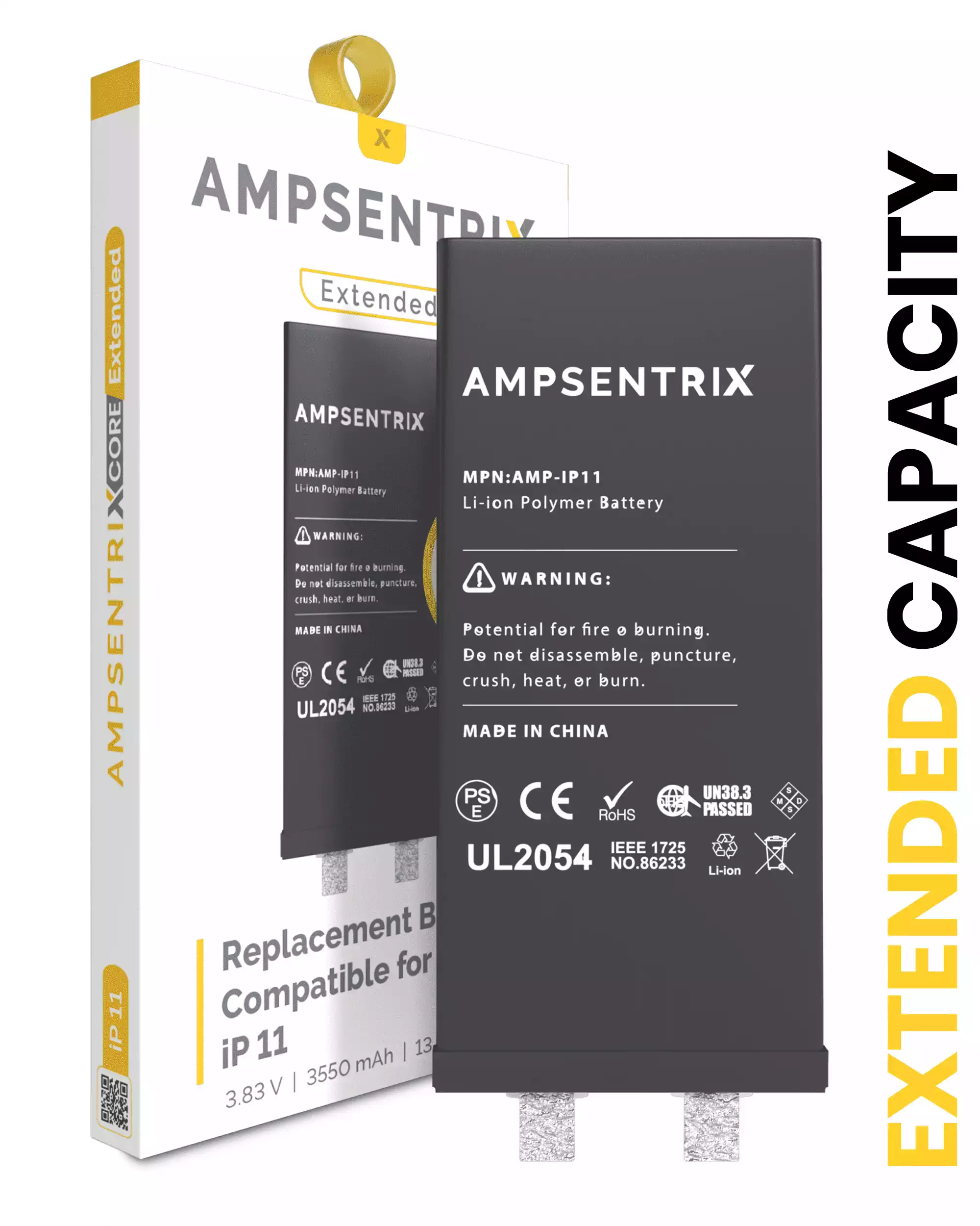 Replacement Battery Compatible For IPhone 11 (Spot Welding Required) (AmpSentrix Core Extended)