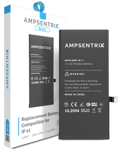 Replacement Battery Compatible For iPhone 11 (AmpSentrix Basic)