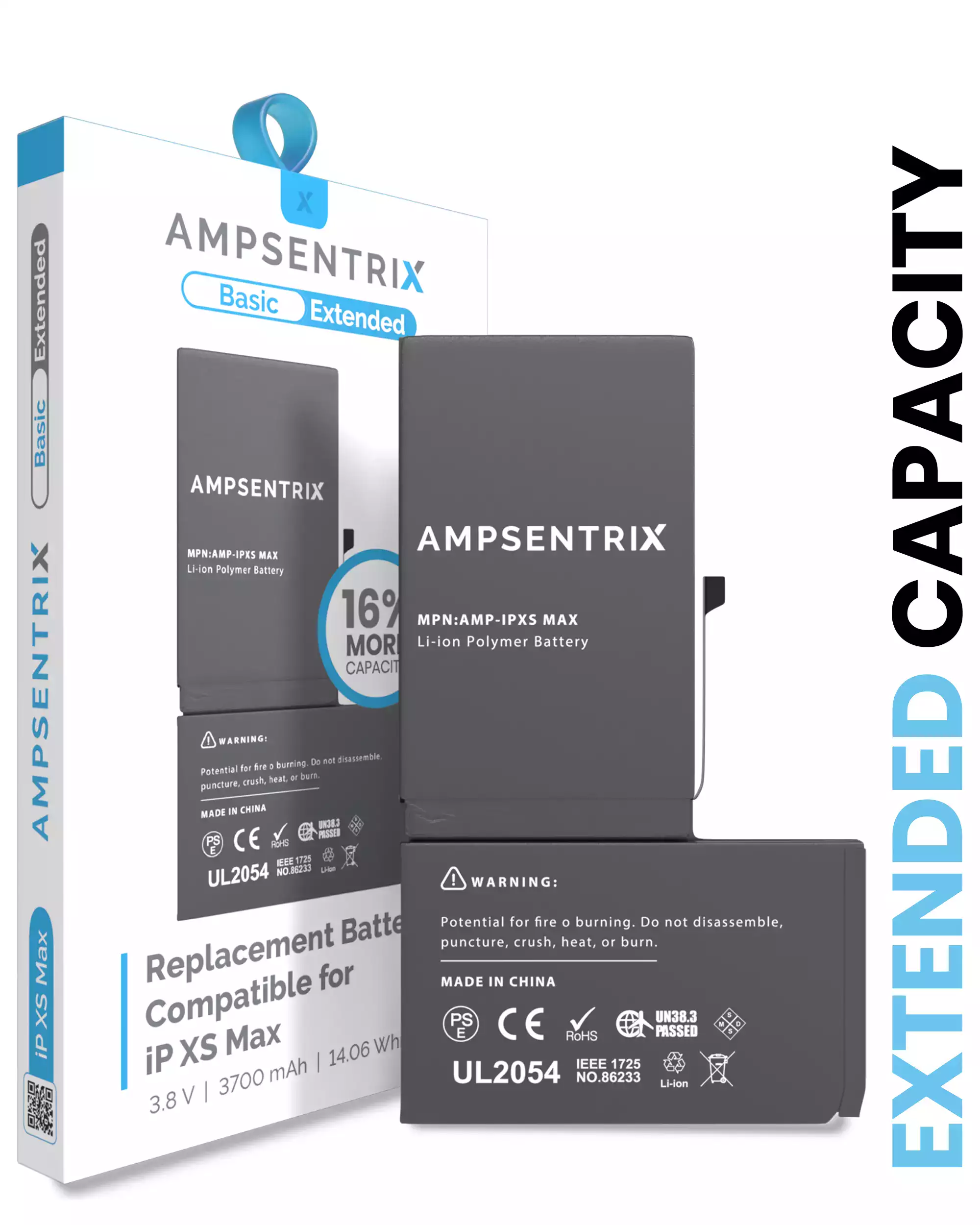 Replacement Battery Compatible For iPhone XS Max (AmpSentrix Basic Extended)