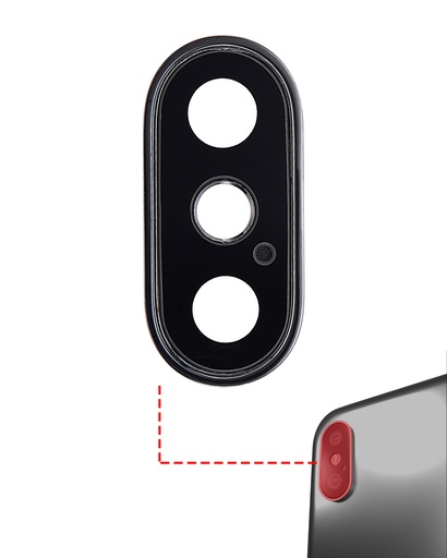 Back Camera Lens With Bracket &amp; Bezel Compatible For iPhone XS / XS Max (Aftermarket Plus) (Space Gray) (10 Pack)