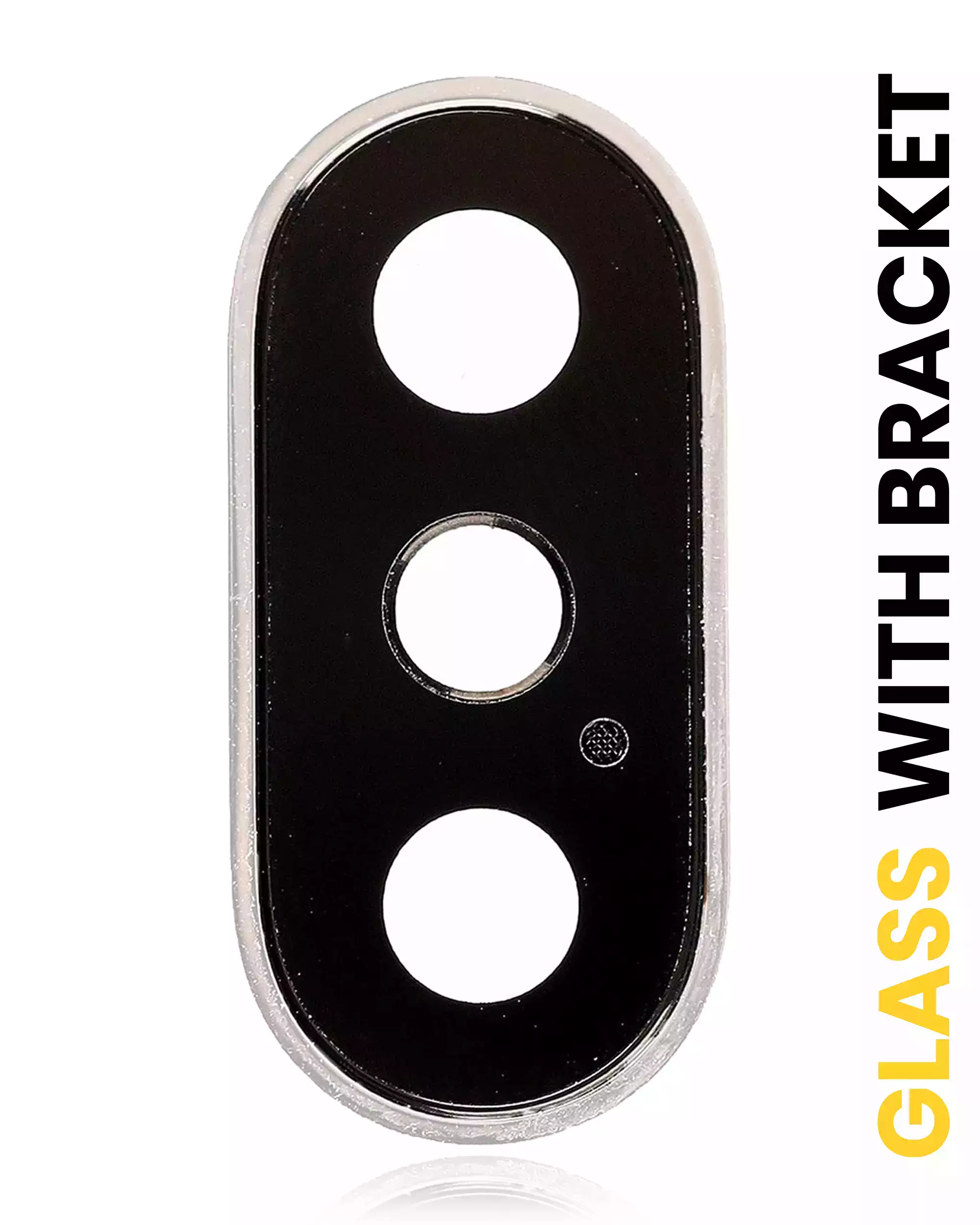 Back Camera Lens With Bracket &amp; Bezel Compatible For iPhone X (Silver) (Real Sapphire l Premium)