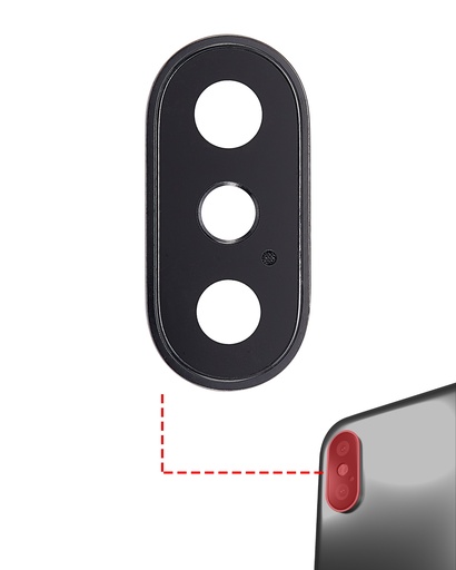 Back Camera Lens With Bracket &amp; Bezel Compatible For iPhone X (Space Gray) (Real Sapphire l Premium) (10 Pack)