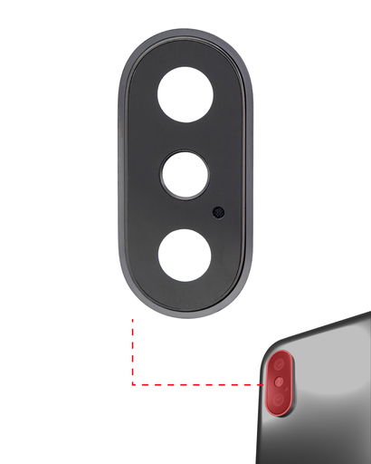 Back Camera Lens With Bracket &amp; Bezel Compatible For iPhone X (Space Gray)