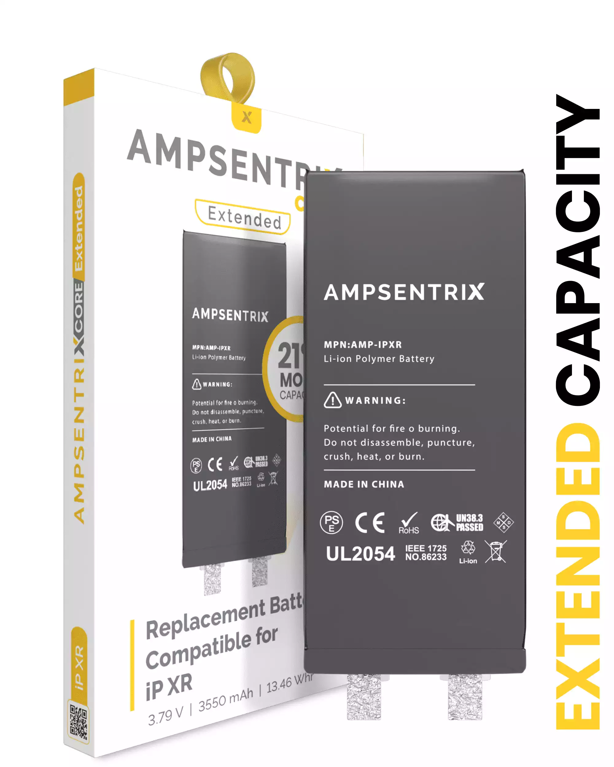 Replacement Battery Compatible For iPhone XR (Spot Welding Required) (AmpSentrix Core Extended)