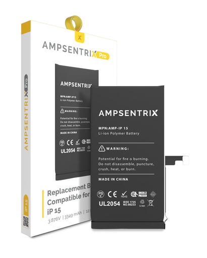 Replacement Battery Compatible For iPhone 15 (AmpSentrix Pro)