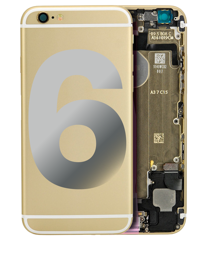 Back Housing W/ Small Components Pre-Installed Compatible For iPhone 6 (Used OEM Pull: Grade C) (Gold)
