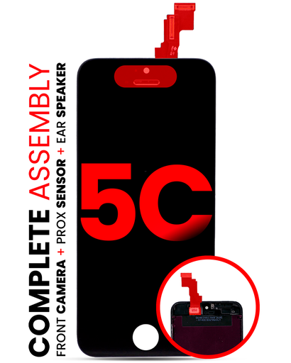 Complete LCD Assembly Compatible For iPhone 5C (With Front Camera: Prox Sensor &amp; Ear Speaker) (Aftermarket Plus: Tianma) (Black)