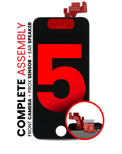 Complete LCD Assembly Compatible For iPhone 5 (With Front Camera: Prox Sensor &amp; Ear Speaker) (Aftermarket Plus Quality: Tianma) (Black)