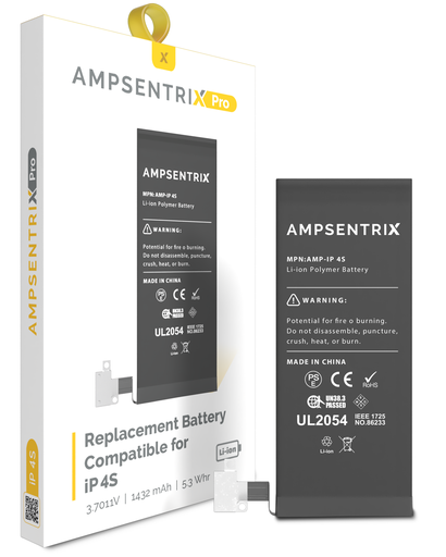 Replacement Battery Compatible For iPhone 4S (AmpSentrix Pro)