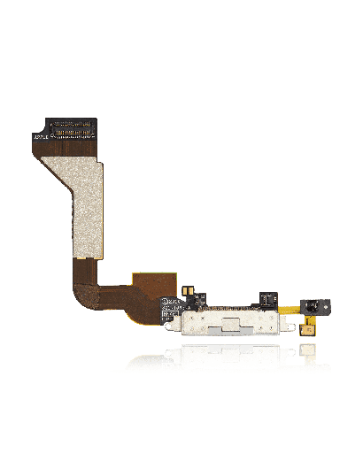Charging Port Cable Compatible For iPhone 4 (GSM) (White)