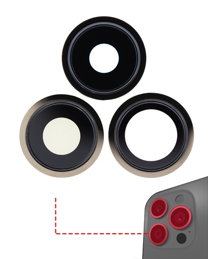 Back Camera Lens With Bracket &amp; Bezel Compatible For iPhone 13 Pro / 13 Pro Max (Aftermarket Plus) (Gold)