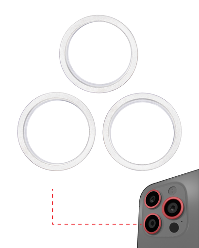 Back Camera Bezel Ring Only Compatible For iPhone 13 Pro / 13 Pro Max (Silver) (3 Piece Set)
