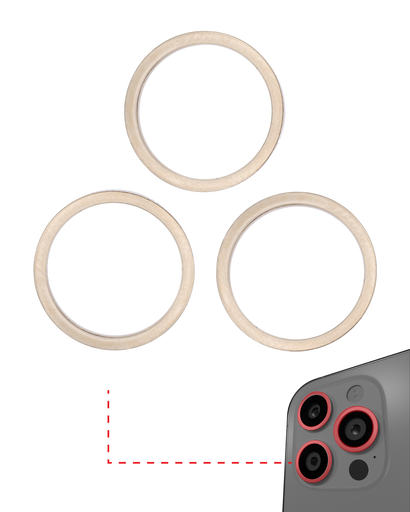 Back Camera Bezel Ring Only Compatible For iPhone 13 Pro / 13 Pro Max (Gold) (3 Piece Set)