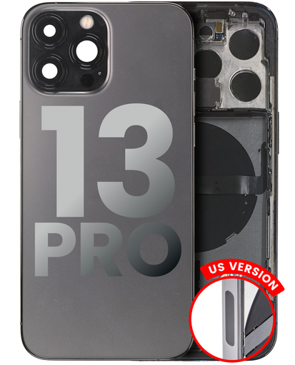 Back Housing W/ Small Components Pre-Installed Compatible For iPhone 13 Pro (US Version) (Used OEM Pull: Grade C) (Graphite)