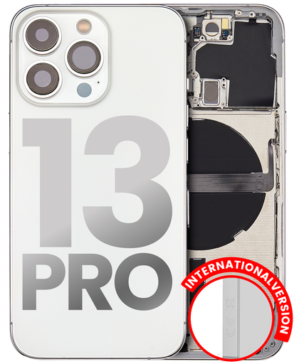 Back Housing W/ Small Components Pre-Installed Compatible For iPhone 13 Pro (International Version) (Used OEM Pull: Grade B) (Silver)