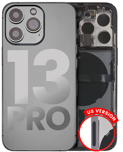 Back Housing W/ Small Components Pre-Installed Compatible For iPhone 13 Pro (US Version) (Used OEM Pull: Grade B) (Graphite)