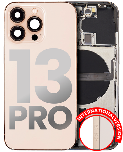 Back Housing W/ Small Components Pre-Installed Compatible For iPhone 13 Pro (International Version) (Used OEM Pull: Grade A) (Gold)