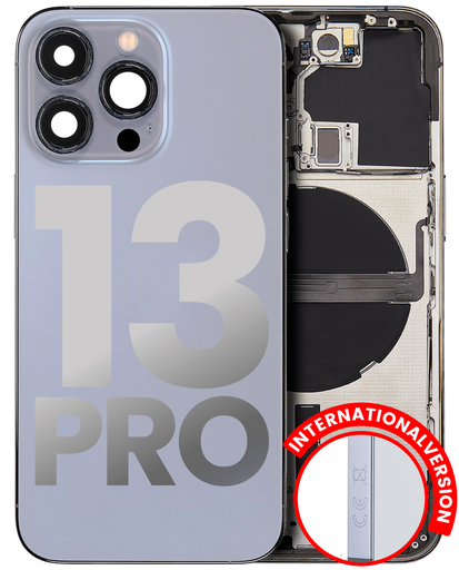 Back Housing W/ Small Components Pre-Installed Compatible For iPhone 13 Pro (International Version) (Used OEM Pull: Grade A) (Sierra Blue)