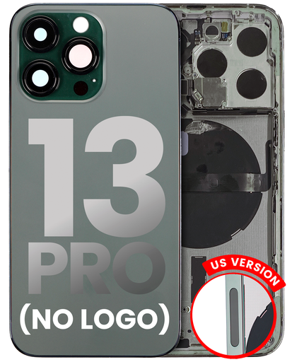 Back Housing W/ Small Components Pre-Installed Compatible For iPhone 13 Pro (No Logo) (Aftermarket Plus) (US Version) (Alpine Green)