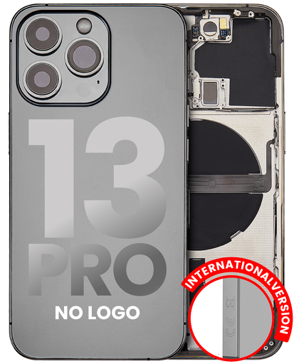 Back Housing W/ Small Components Pre-Installed Compatible For iPhone 13 Pro (No Logo) (Aftermarket Plus) (International Version) (Graphite)