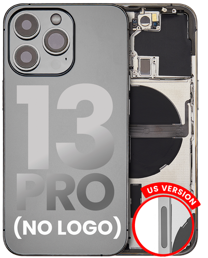 Back Housing W/ Small Components Pre-Installed Compatible For iPhone 13 Pro (US Version) (No Logo) (Aftermarket Plus) (Graphite)