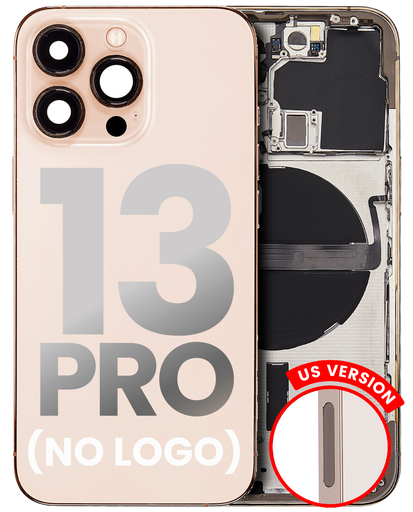 Back Housing W/ Small Components Pre-Installed Compatible For iPhone 13 Pro (US Version) (No Logo) (Aftermarket Plus) (Gold)