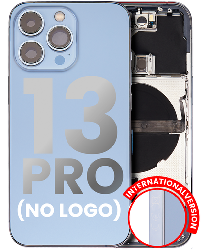Back Housing W/ Small Components Pre-Installed Compatible For iPhone 13 Pro (No Logo) (Aftermarket Plus) (International Version) (Sierra Blue)