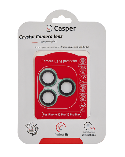 Casper Camera Lens Protector Compatible For iPhone 13 Pro / 13 Pro Max (Alpine Green) (Clear)