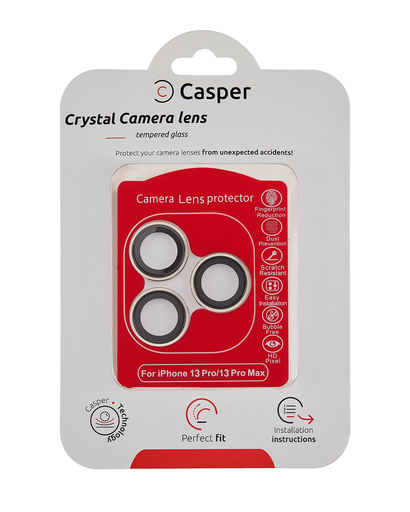 Casper Camera Lens Protector Compatible For iPhone 13 Pro / 13 Pro Max (Gold) (Clear)