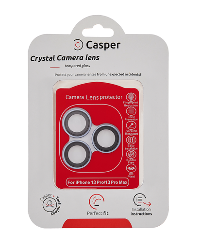 Casper Camera Lens Protector Compatible For iPhone 13 Pro / 13 Pro Max (Blue) (Clear)
