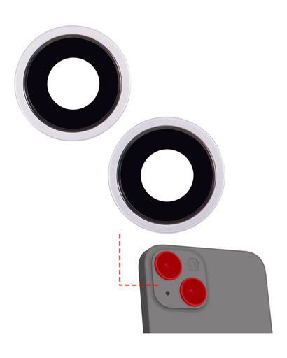 Back Camera Lens With Bracket &amp; Bezel Compatible For iPhone 14 / 14 Plus (2 Piece Set) (Aftermarket Plus) (Purple)