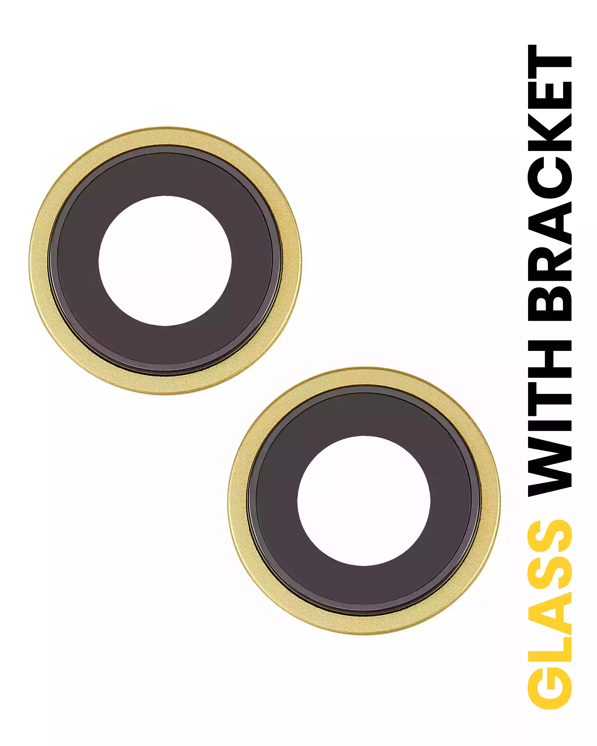 Back Camera Lens With Bracket &amp; Bezel Compatible For iPhone 14 / 14 Plus (2 Piece Set) (Premium) (Yellow)