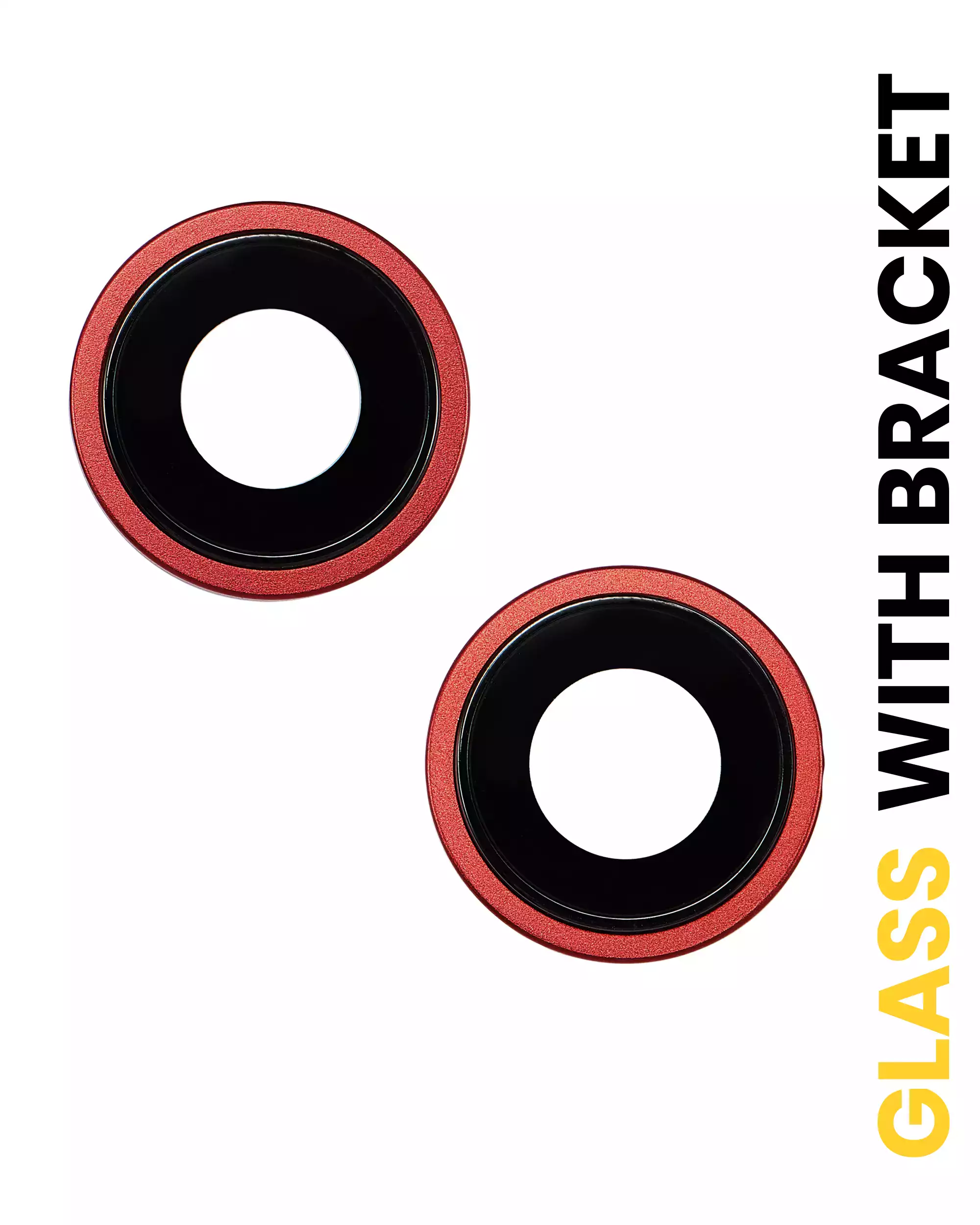 Back Camera Lens With Bracket &amp; Bezel Compatible For iPhone 14 / 14 Plus (2 Piece Set) (Premium) (Red)