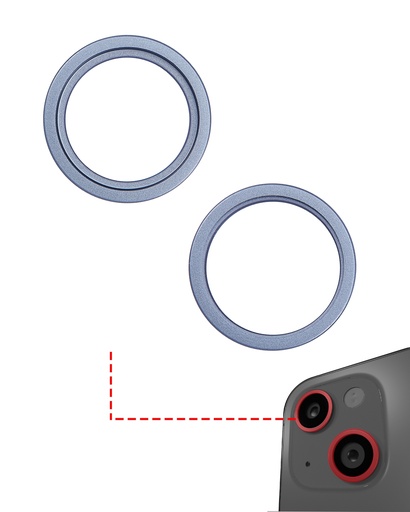 Back Camera Bezel Ring Only Compatible For iPhone 14 / 14 Plus (Blue) (2 Piece Set)