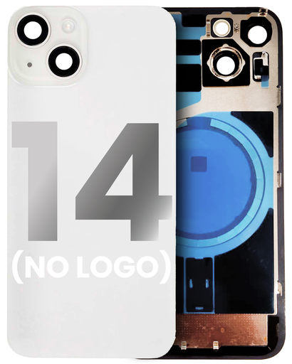 Back Glass With Steel Plate With MagSafe Magnet Pre-Installed Compatible For iPhone 14 (Starlight) (No Logo)