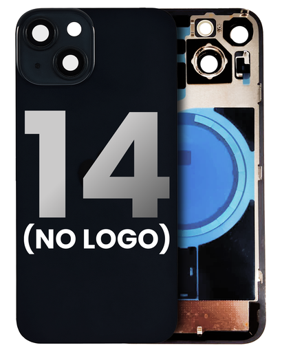 Back Glass With Steel Plate With MagSafe Magnet Pre-Installed Compatible For iPhone 14 (Midnight) (No Logo)