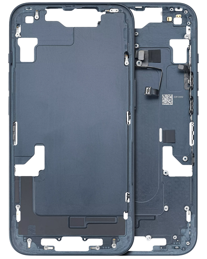 Mid-Frame Housing With Power And Volume Button Compatible For iPhone 14 (Used OEM Pull: Grade C) (US Version) (Midnight)