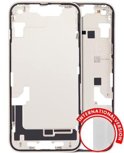 Mid-Frame Housing With Power And Volume Button Compatible For iPhone 14 (International Version) (Used OEM Pull: Grade A) (Starlight)